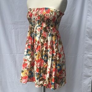 Floral Eyelet Lace Smocked Tube Dress